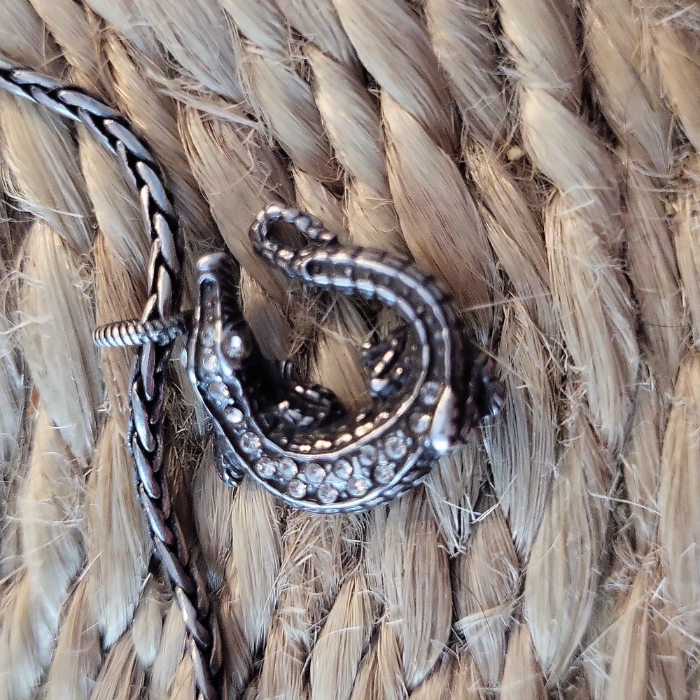 Brighton Silver Anklet with Alligator Charm - Picture 2 of 5